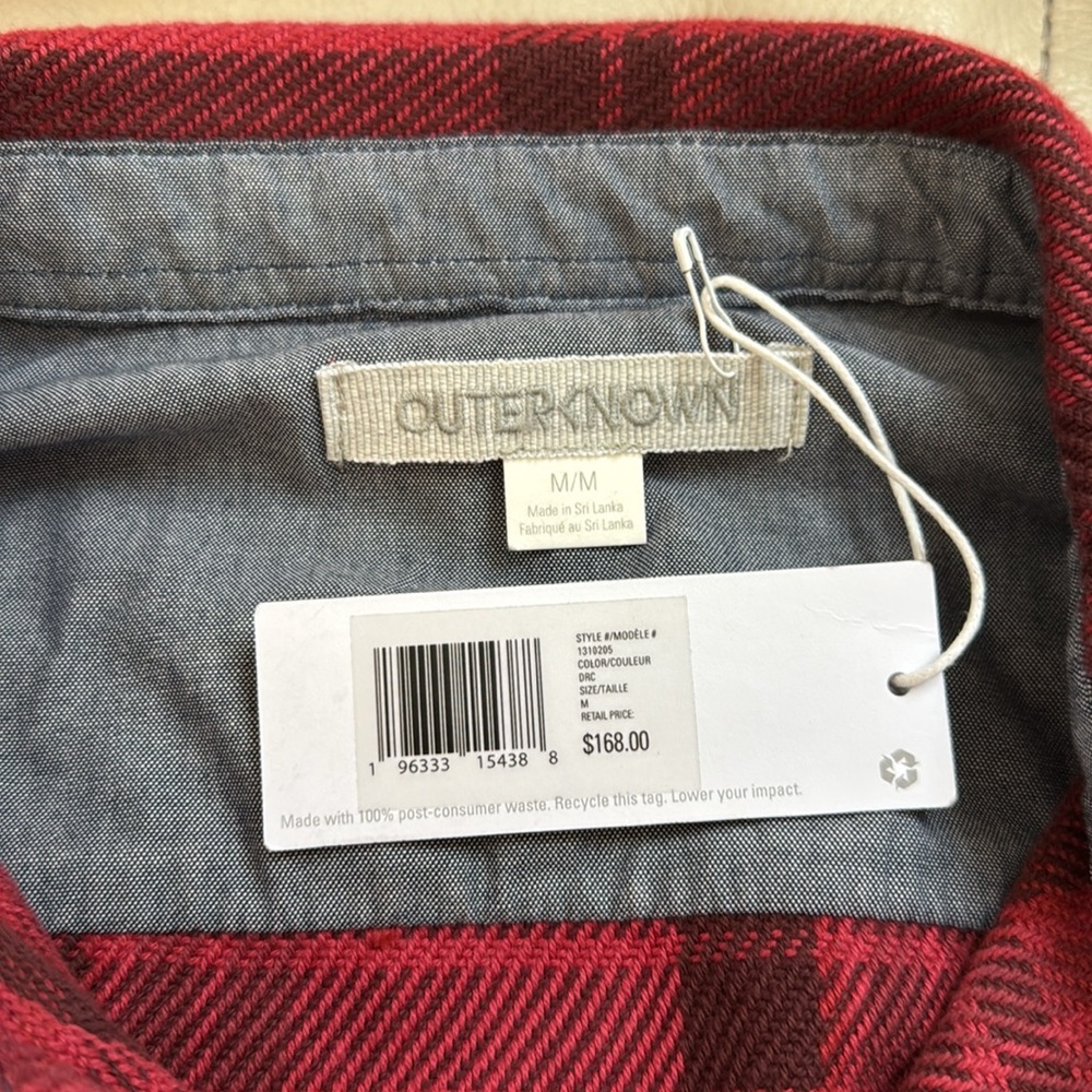 Outerknown Red Plaid Button Down Shirt - image 8